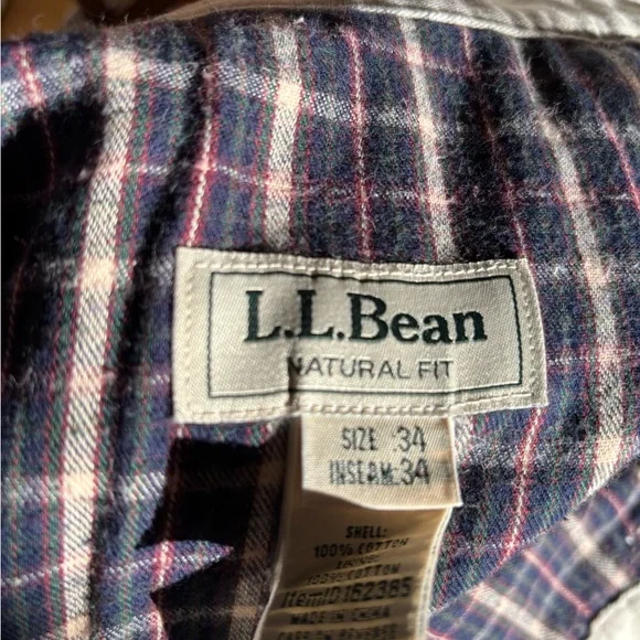 LL Bean - Men’s Flannel lined pant 34”x 34” Khaki - Picture 6 of 6